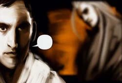 Doug converses with Whately in Silent Hill's Otherworld.