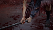 Hinako holding a pipe in Silent Hill ƒ.