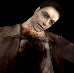 Silent Hill 1: Harry Mason walking in the dark, over the