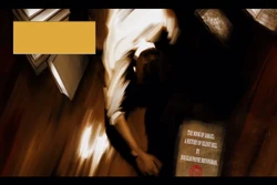 Douglas happens upon a copy of The Book of Samael, though it had yet to be written.