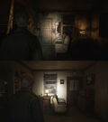 Room 201 (bottom) and Room 208 of Blue Creek Apartments comparison.[citation needed]
