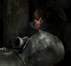 Murphy seeing the Bogeyman in the monastery morgue.