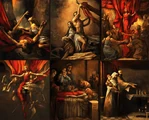 Paintings (Origin, Birth, Salvation, Creation, Promise, Faith).