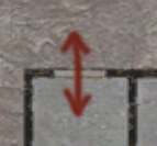 The red two directional arrow means that the room is accessible.