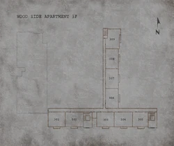 3rd floor map of the Wood Side Apartments.