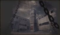 Concept art for Midwich Elementary clocktower.