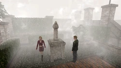 The statue in Rosewater Park.