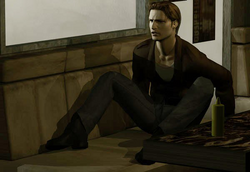 Silent Hill 1: Harry Mason walking in the dark, over the