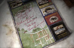 The message written on a marked map.