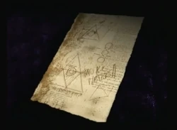 The yellowed page found in Green Lion Antiques.