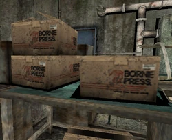 "Airborne Express" boxes.
