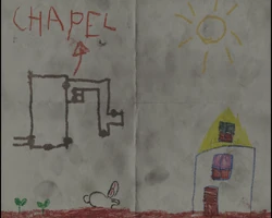 The drawn map of the chapel.