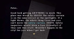 Technician's warning.