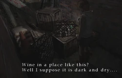 Heather finds the wine bottle.