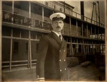 The Captain in front of the ship.