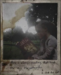 "Nora is always reading that book. She likes the caterpillar. I like the cat."