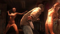 Alex fighting two Nurses.