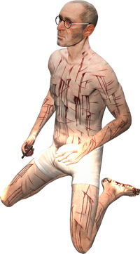 Hundreds of cuts on Martin Fitch's body. Scarlet's death led to a decline in his mental health, causing him to self-harm.