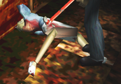 A Nurse reaching her neck with her hands after being damaged.
