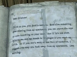 The note with threats.