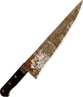 Rusty knife in Downpour.