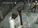 Henry wields the Rusty Axe.