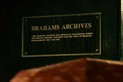 A plaque bearing the name Brahams Archives, as well as its founding date.