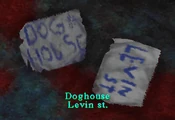 Doghouse note.