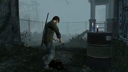 Murphy digging for an artifact.