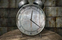 The alarm clock with a randomly generated time.