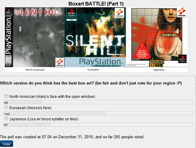 New poll is up while we undergo some - Silent Hill Wiki