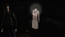 James obtaining the flashlight, an item found on a manifestation of Mary's dress.