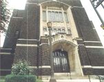 A daylight shot of the building used for the church's exterior.