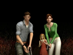 Eric and Tina protecting Emilie.