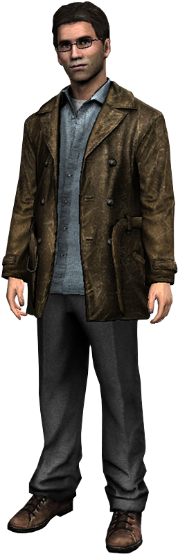 Silent Hill 1: Harry Mason walking in the dark, over the