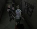 Heather encounters a group of small Numb Bodies.