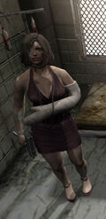 Eileen with the submachine gun.