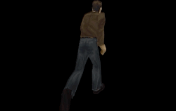 Silent Hill 1: Harry Mason walking in the dark, over the