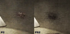 Different look of dirty spot in PC and PS2 version.
