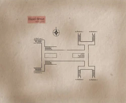 Map of Hazel Street Station's concourse.