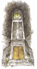 Concept art of the clock tower.