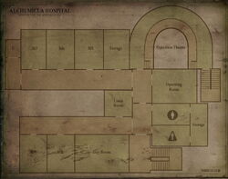 A 3rd floor map of Alchemilla Hospital.