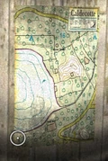 Map in the hut on the pond.