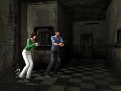 Tina and Eric with their guns drawn upon entering Brookhaven.