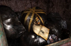 The article found outside in a garbage chute.