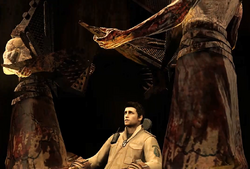 Silent Hill (series): How does Pyramid Head grunt without a mouth