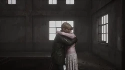 James hugging "Mary".