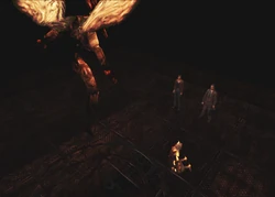 Dahlia being burned by Incubus' lightning.