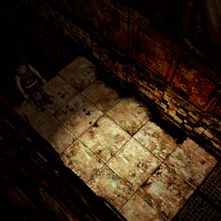 Bloody footsteps, which may be Lisa's, in Silent Hill 3.