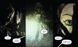 Anne sees the Bogeyman behind her father.